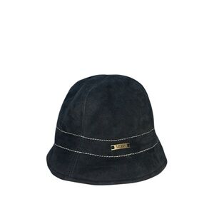 UGG WPL 9522 Shearling Sheepskin Black Nubuck Leather Bucket‎ Hat